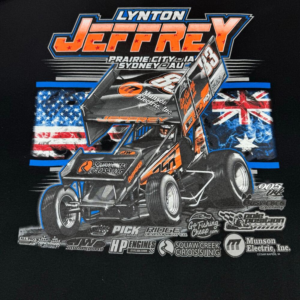 Lynton Jeffrey RSR Shirt Mens 3XL Black Racing Short Sleeve Sprint Car Sydney